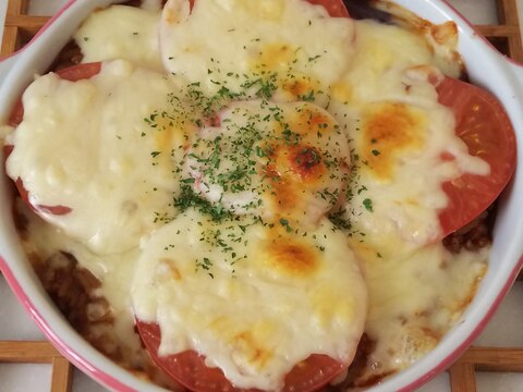 一人ランチに☆トマトのせハヤシライスドリア